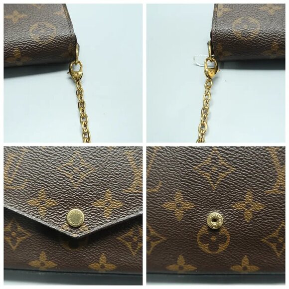 Louis Vuitton Felicie Brown W/P Monogram Canvas Shoulder Bag 1293-122524 - Picture 7 of 12